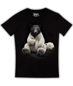 Прикольные футболки: белый черный медведь